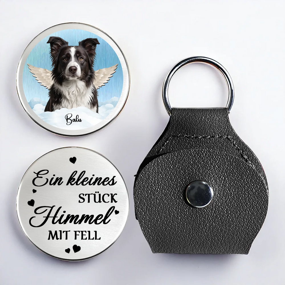 Foto-Taschenumarmung mit Engelsflügel Trauergeschenk