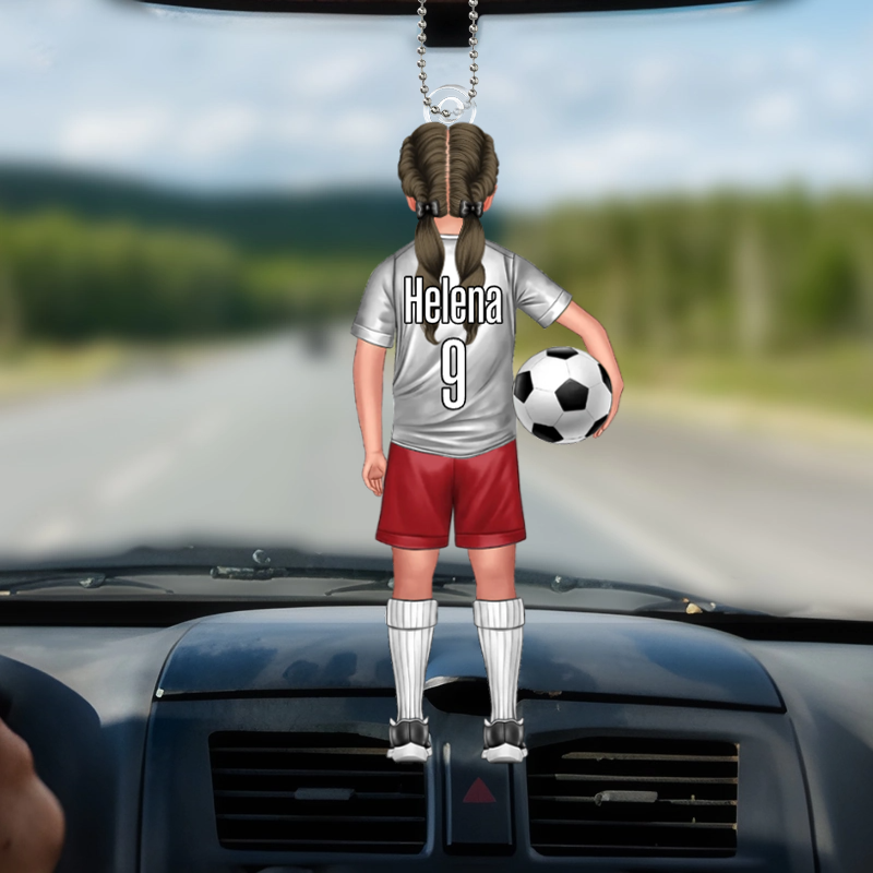 Fußballkind-Personalisierter Autoanhänger für Sohn und Tochter