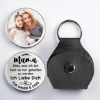 Mutter und Tochter-Taschenumarmung mit Foto