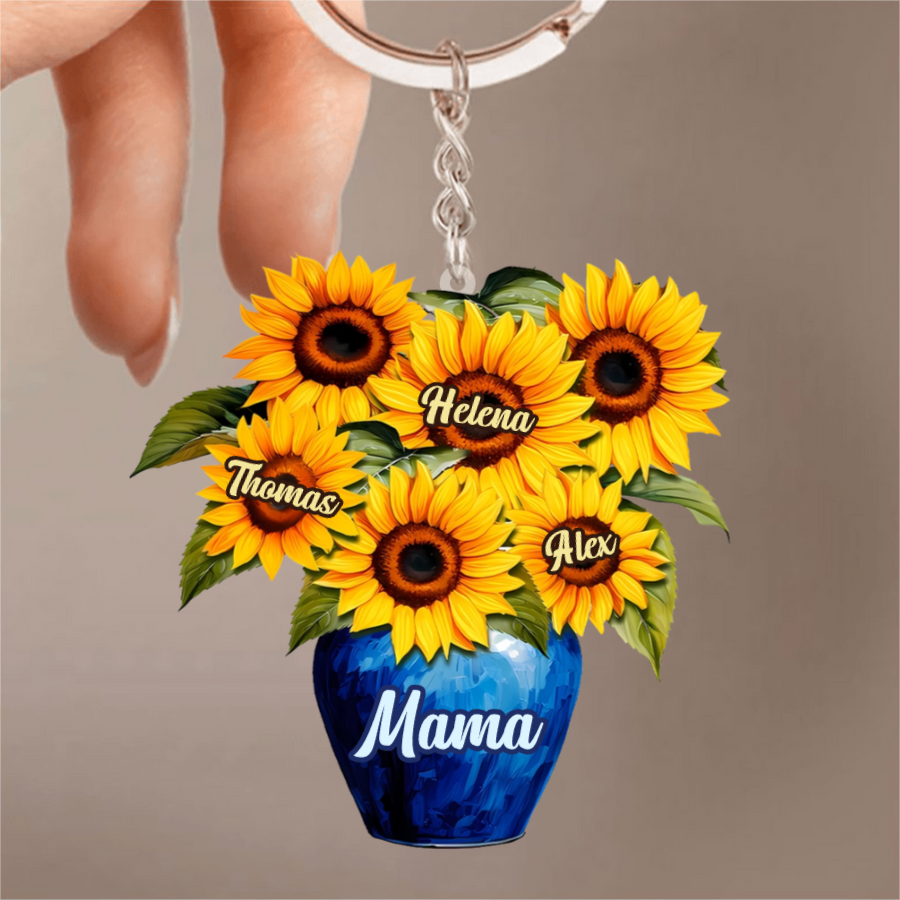 Vase-Personalisiertes Acryl-Schlüsselanhänger für Oma und Mama