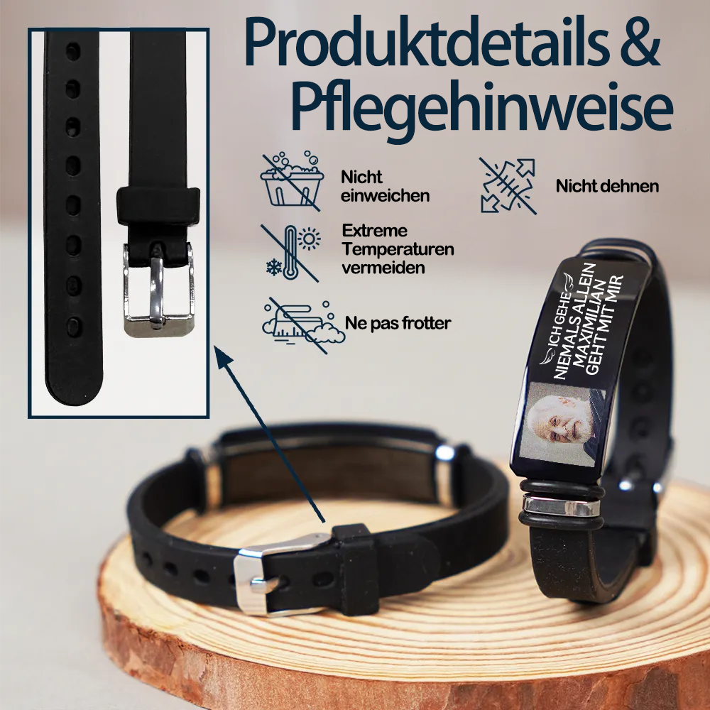 Ich gehe nicht allein-Personalisiertes Armband mit Foto