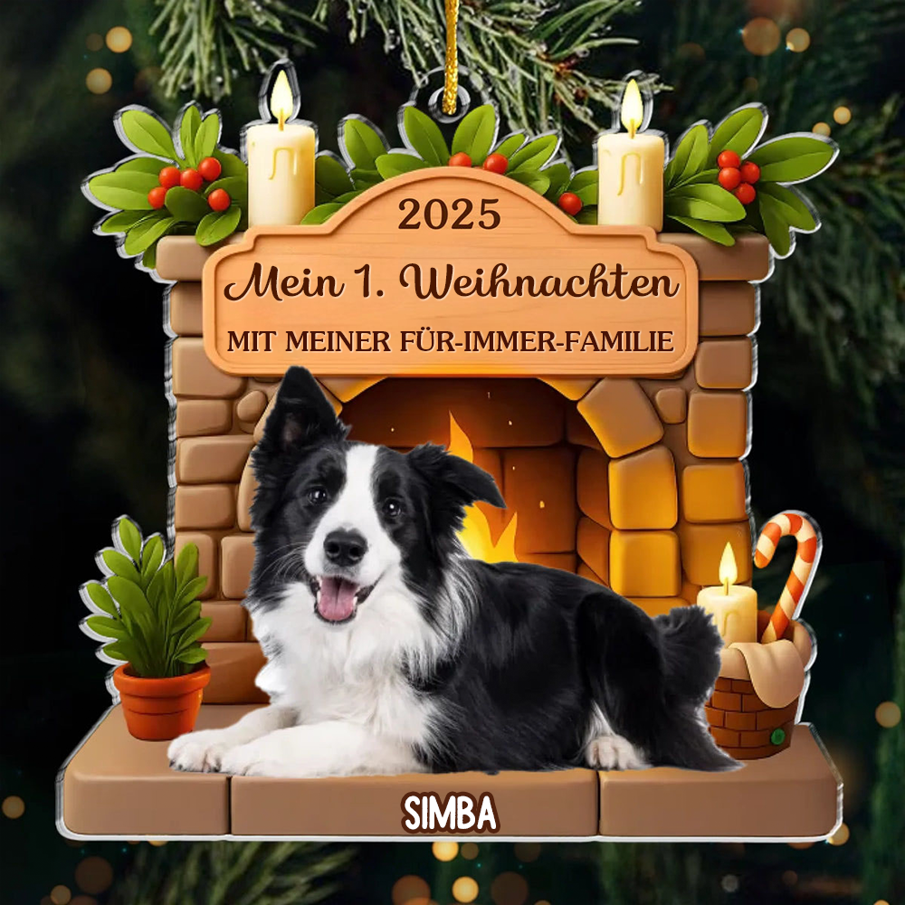 Mein 1. Weihnachten-Personalisierter Acrylanhänger mit  Foto Christbaumschmuck für Haustiere