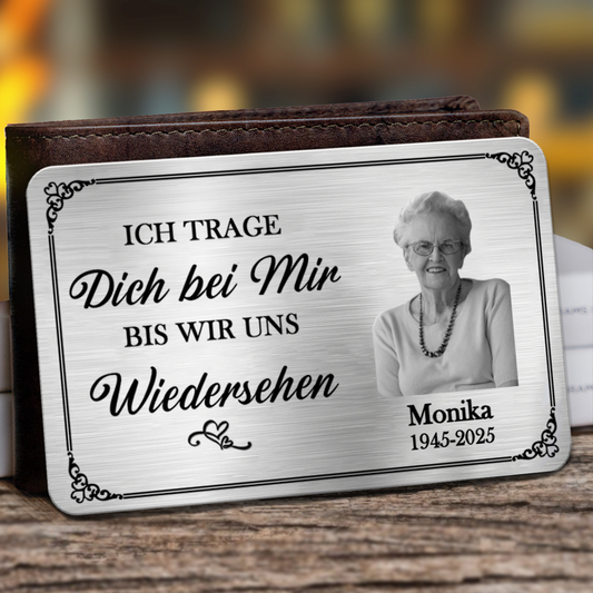 Personalisierte Brieftasche-Karte mit Foto zur Trauer