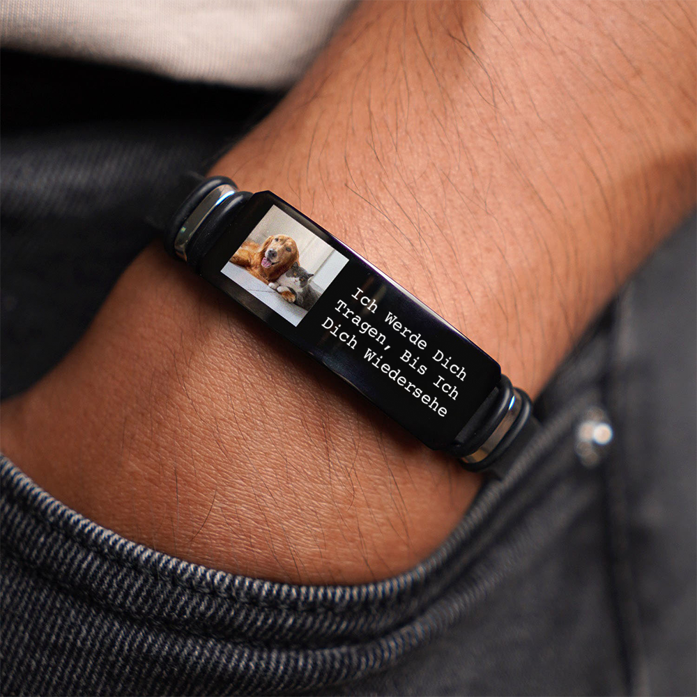 Personalisiertes Silikon-Armband zum Gedenken an ein verlorenes Haustier