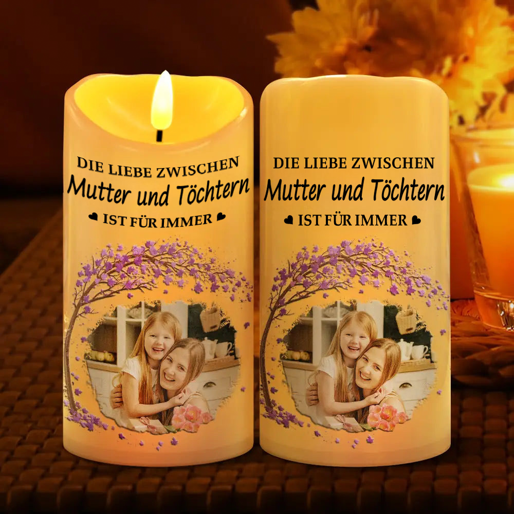 Die Liebe zwischen...ist für immer-Personalisierte LED-Kerze mit Foto
