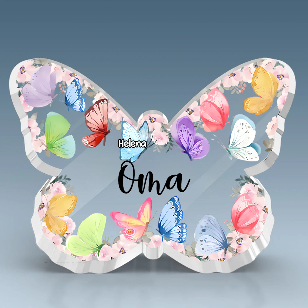 Schmetterlinge-Personalisierte Acryltafel Geschenk für Oma