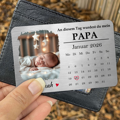 Foto Wallet Card mit Kalender Geldbörsen-Karte für Papa, Mama, Opa und Oma