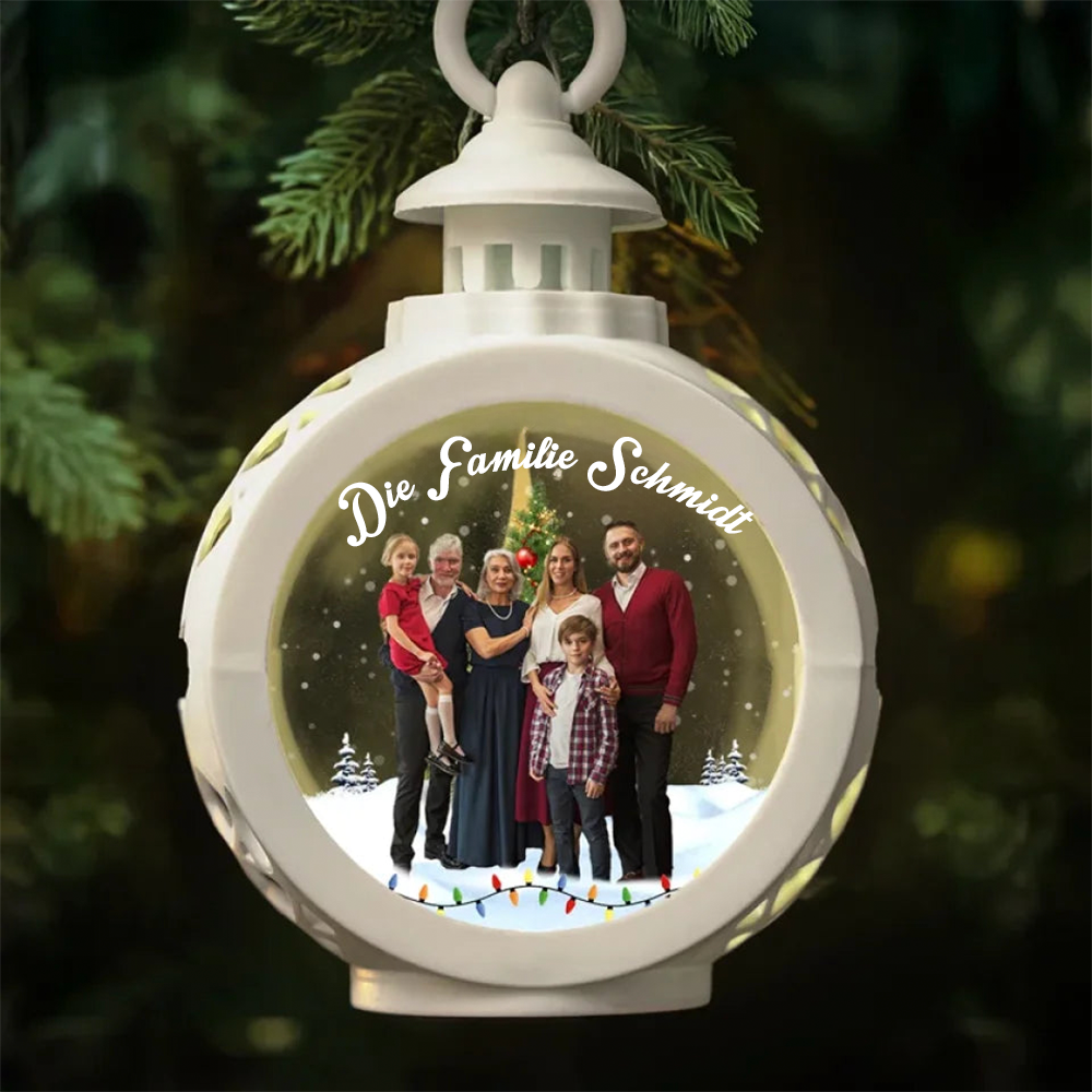 Kerzenlicht-Laternenornamente mit Foto Weihnachtsgeschenk für Familie