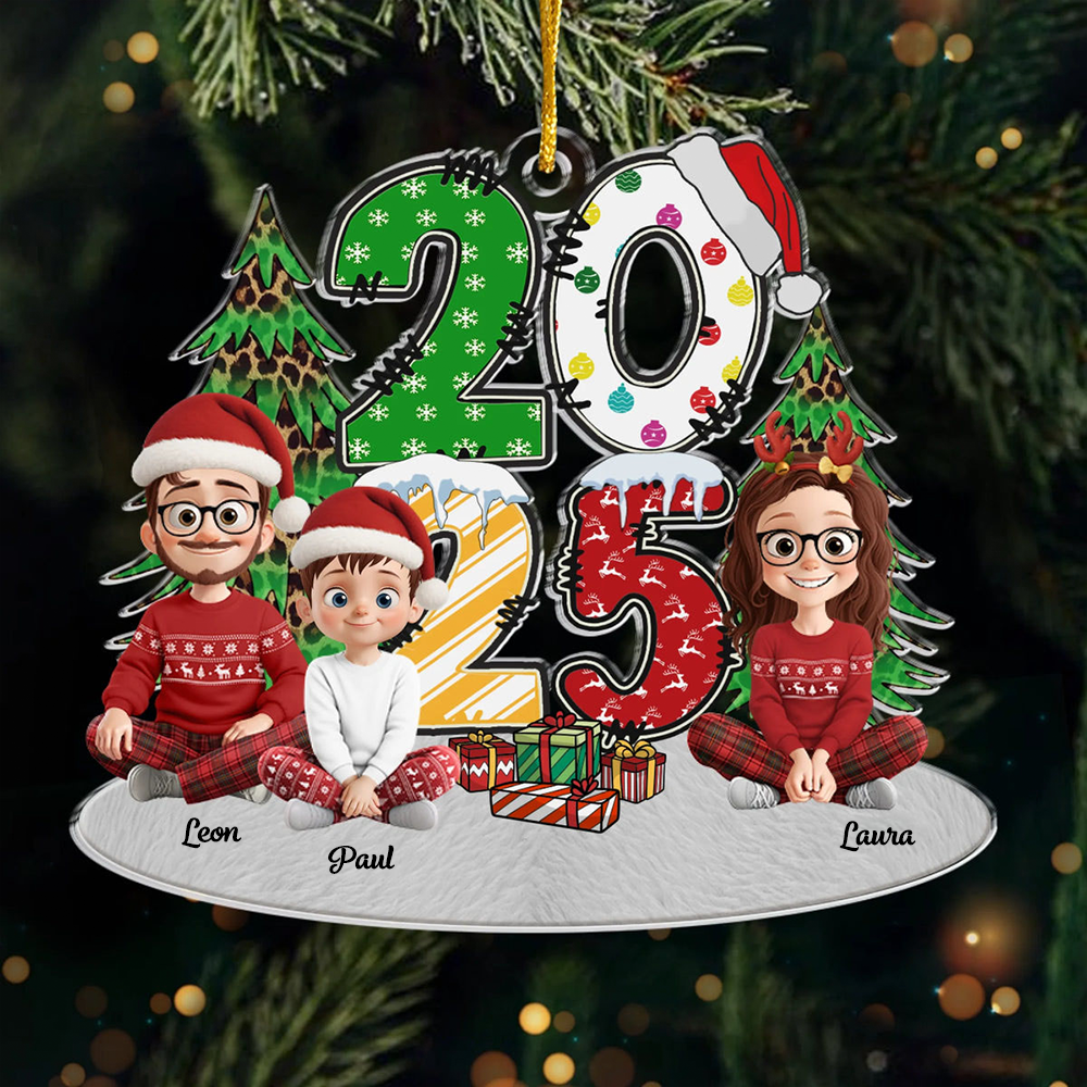 2025 Personalisierter Christbaumanhänger mit Familie Acrylornament