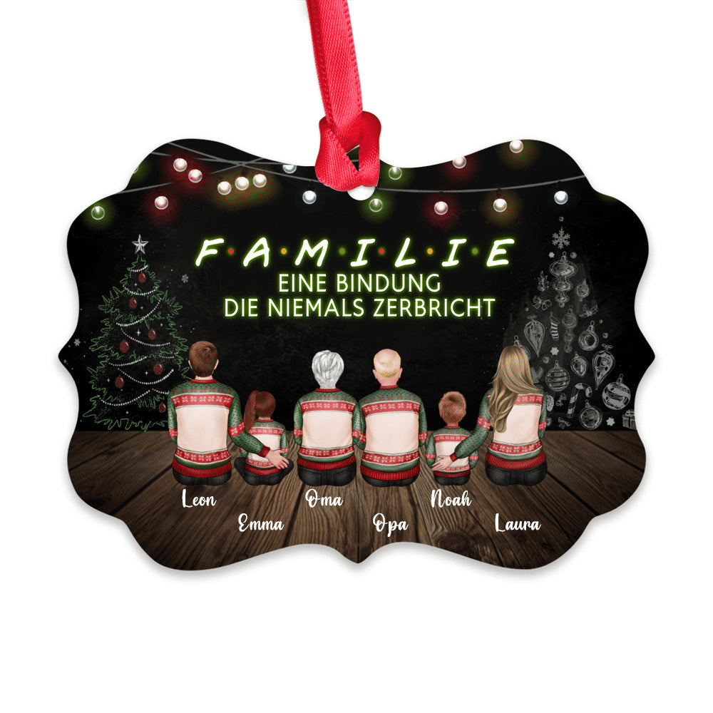 Acrylanhänger mit Familie personalisiert Christbaumschmuck mit 2-9 Personen