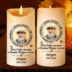 Personalisierte LED-Trauerkerze mit Foto – Für immer vermisst