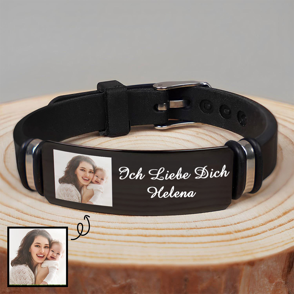Wir lieben dich-Silikon-Armband mit Foto und Text