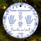 Unser 1. Weihnachten als Familie zu...Handabdruck-Ornament Christbaumschmuck mit Namen