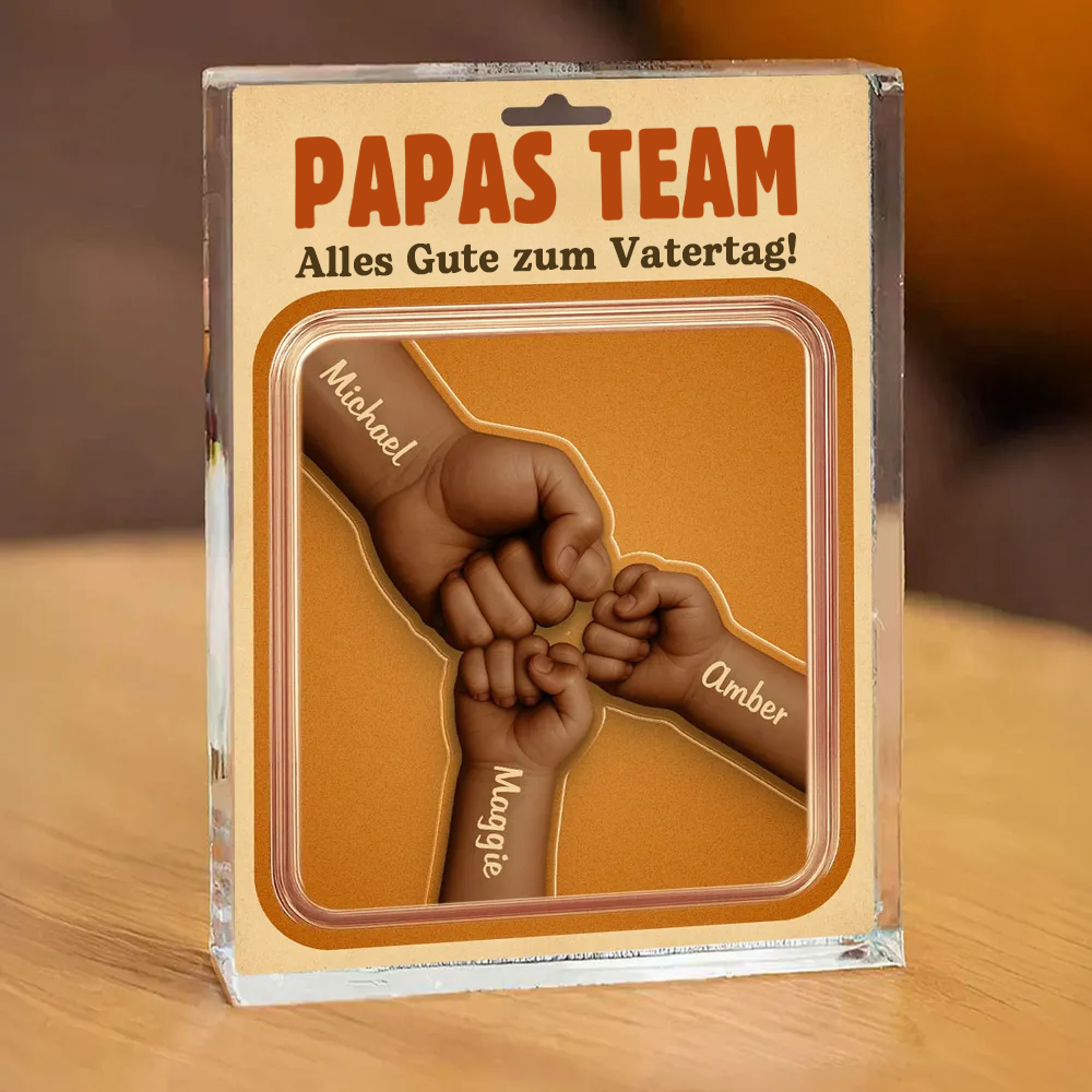 Fausstoß Personalisierte Acryltafel mit Namen für Papa und Opa