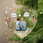 Glasornament in Herzform Christbaumanhänger zur Erinnerung Trauergeschenk
