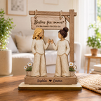 Personalisierter Holzaufsteller mit Namen & Spruch - für Besties & Schwestern