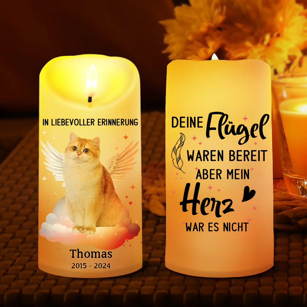 In liebevoller Erinnerung LED-Kerze mit Foto Trauerkerze
