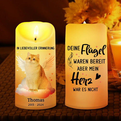 In liebevoller Erinnerung LED-Kerze mit Foto Trauerkerze