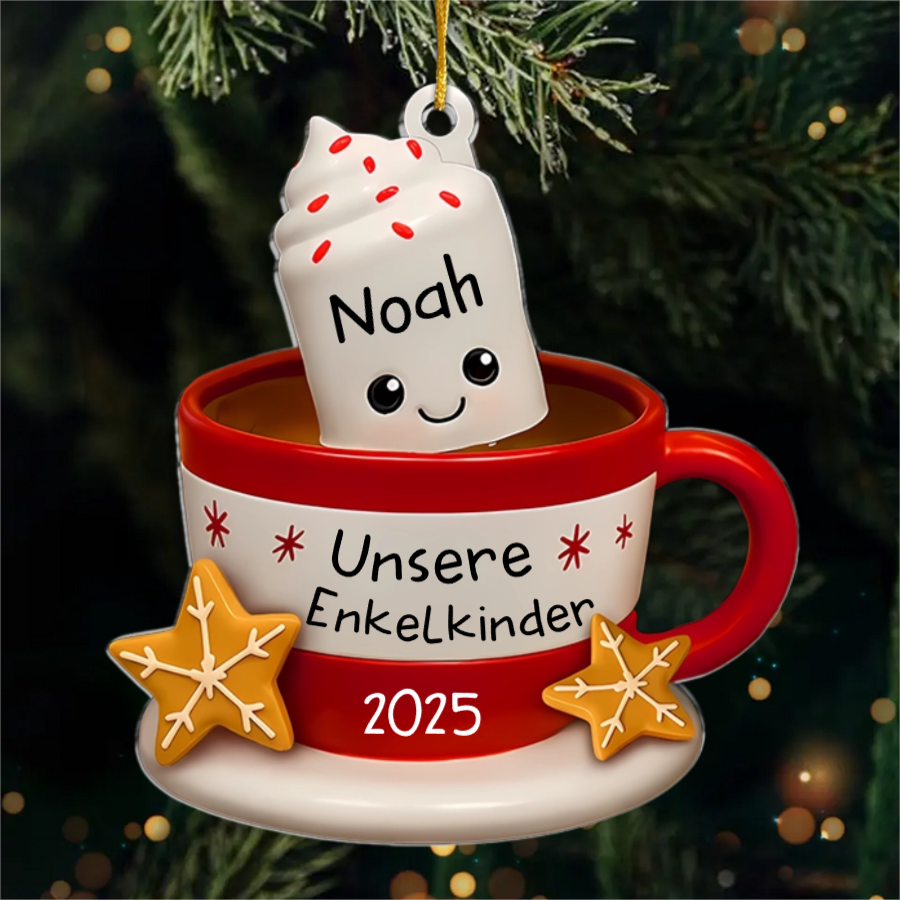 Individuelles Acryl-Ornament – Personalisierte Weihnachtsgeschenke für Opa und Oma – Unsere kleinen Marshmallows
