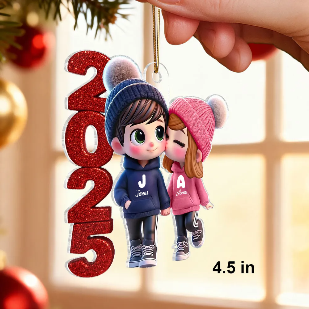 2025 Süßes Paar-Personalisierter Acrylanhänger mit 2 Personen Geschenk für Paar, LGBT Paar