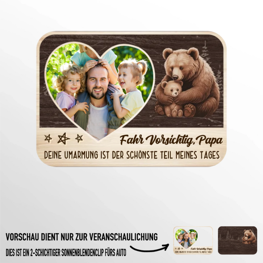Fahr Vorsichtig-Sonnenblendenclip mit Foto