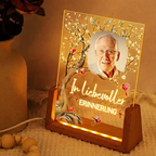 Personalisiertes LED-Nachtlicht mit Foto & Spruch – Roter-Kardinal-Motiv zur Erinnerung