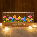Personalisiertes LED-Nachtlicht miit Blumenmotiv Geschenk für Oma und Mama