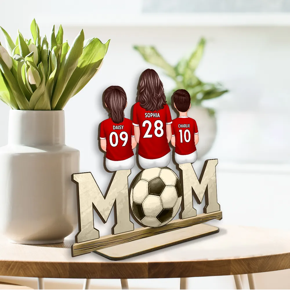 Fußballmama-Personalisierte MOM-Holztafel