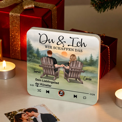 Sonnenaufgang Musik-Magneten mit Paar und Spruch