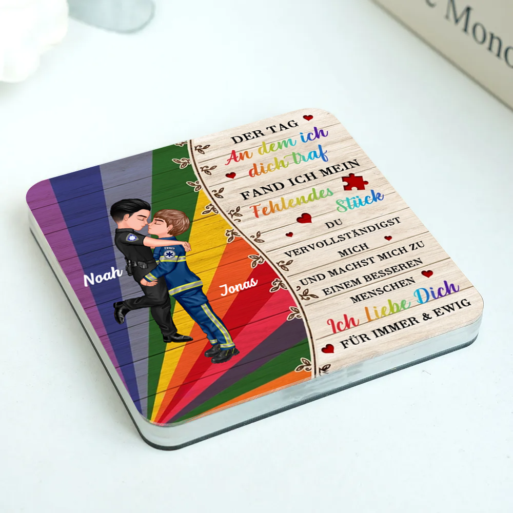 Regenbogen-Personalisierte Acryl-Magneten für Paare