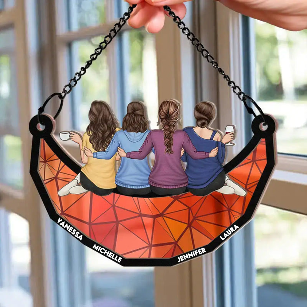 Sonnenfänger Ornament mit 2-6 Frauen personalisiert Geschenk für Schwester und Freunde
