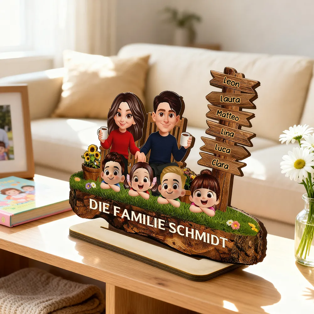 Eltern und Kinder-Personalisierte Holztafel Geschenk für Papa, Mama, Oma und Opa