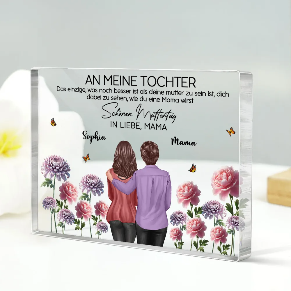Personalisierte Acryltafel für Tochter und Schwiegertochter