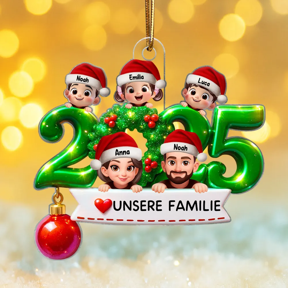 2025 Familie - Acrylornament mit Elten und Kinder Christbaumschmuck