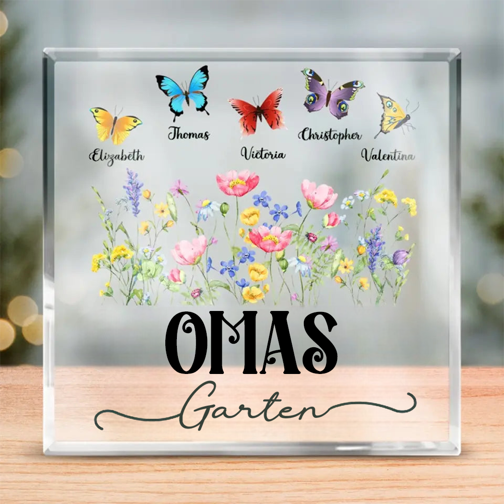 Acryltafel mit Schmetterlingen Geschenke für Oma und Mama