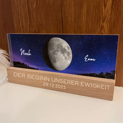 Personalisierte LED-Nachtlicht mit Mondphasen Geschenk für Paar