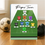 Personalisierter Acrylblock mit Fußballtrikots Geschenk für Papa und Fußballfans