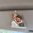 Personalisierter Acryl-Sonnenblendenclip mit Foto – „Fahr vorsichtig, Papa/Mama“