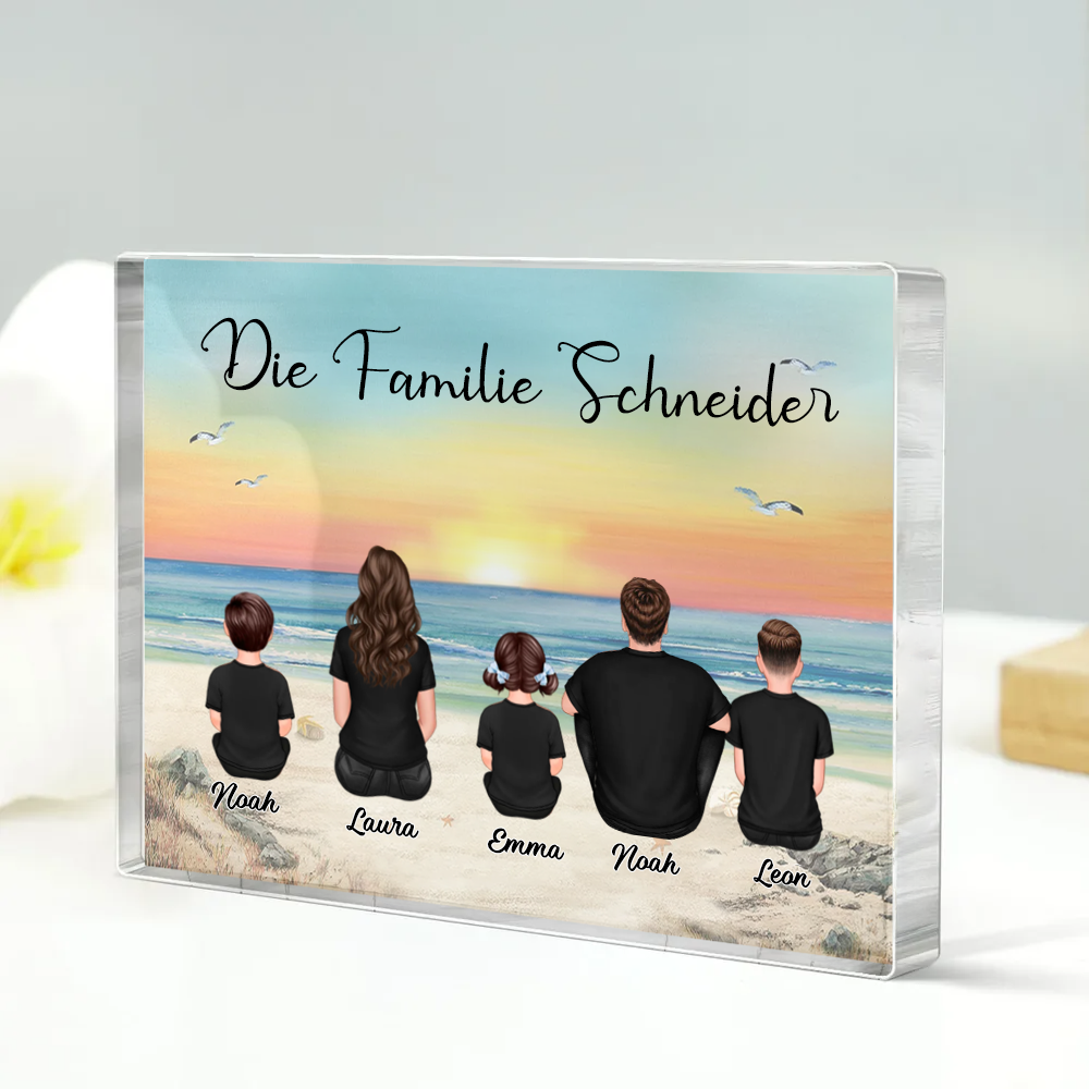 Acryblock mit 2-10 Personen, Text und Namen personalisiert Geschenk für Familie