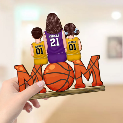 Basketballmama-Personalisierte MOM-Holztafel