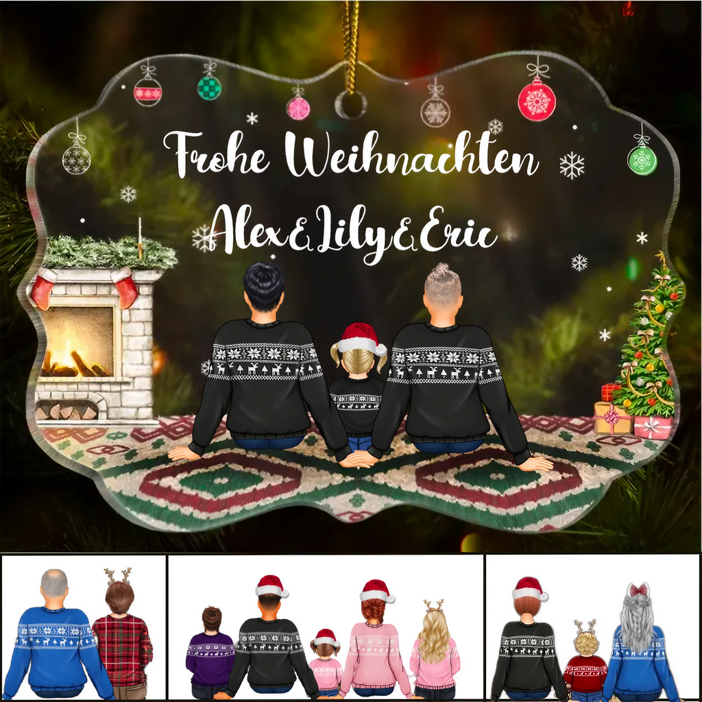 Weihnachtsanhänger mit Wunschtext-Geschenk für Familie-Personalisierte Acryl Ornament Weihnachtsschmuck