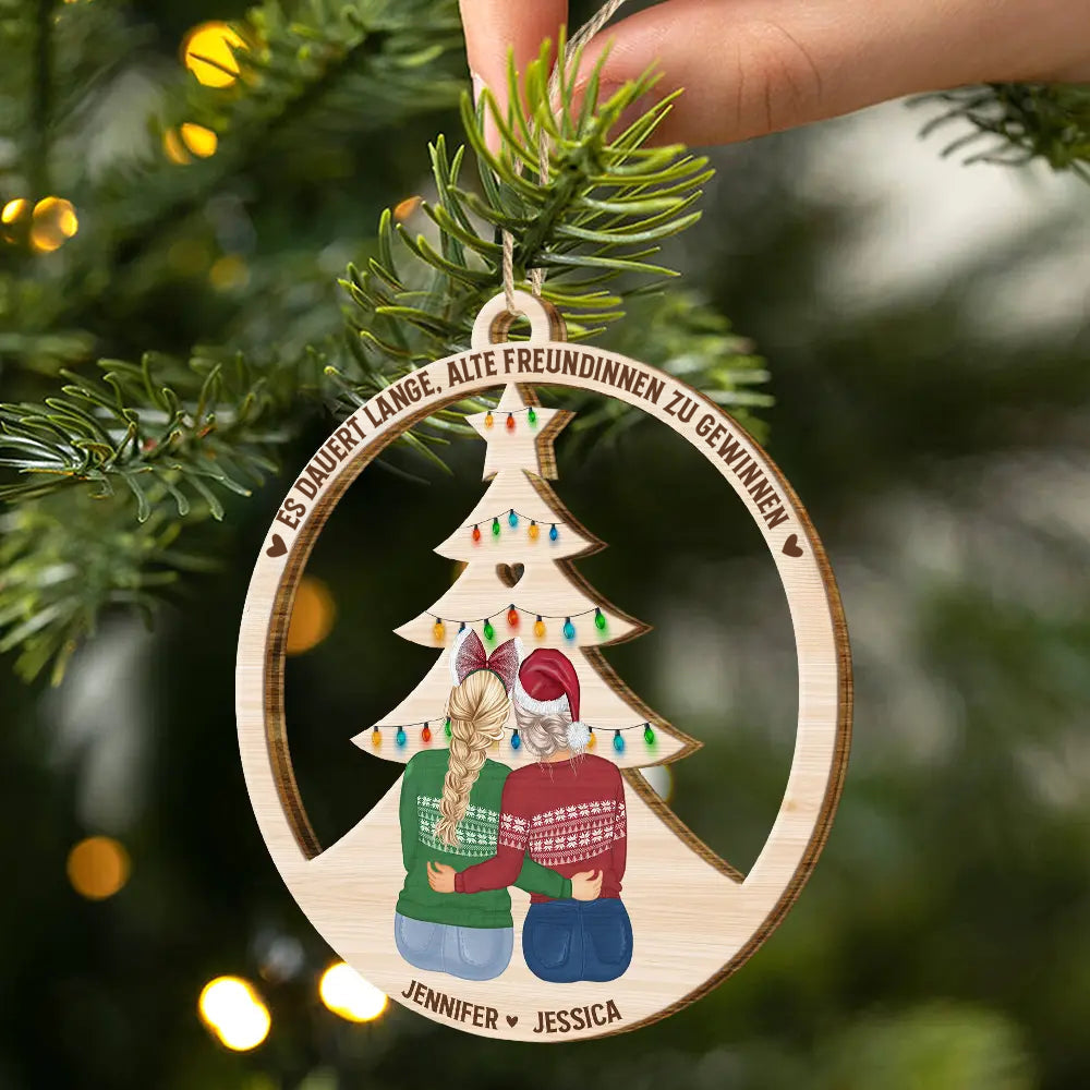 Holzanhänger mit 2-6 Frauen Christbaumschuck  für beste Freundinnen