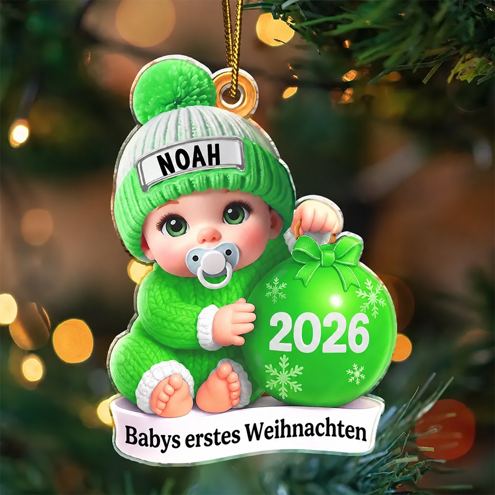 2025 Babys Erstes Weihnachten Personalisierter Acrylanhänger Christbaumschmuck