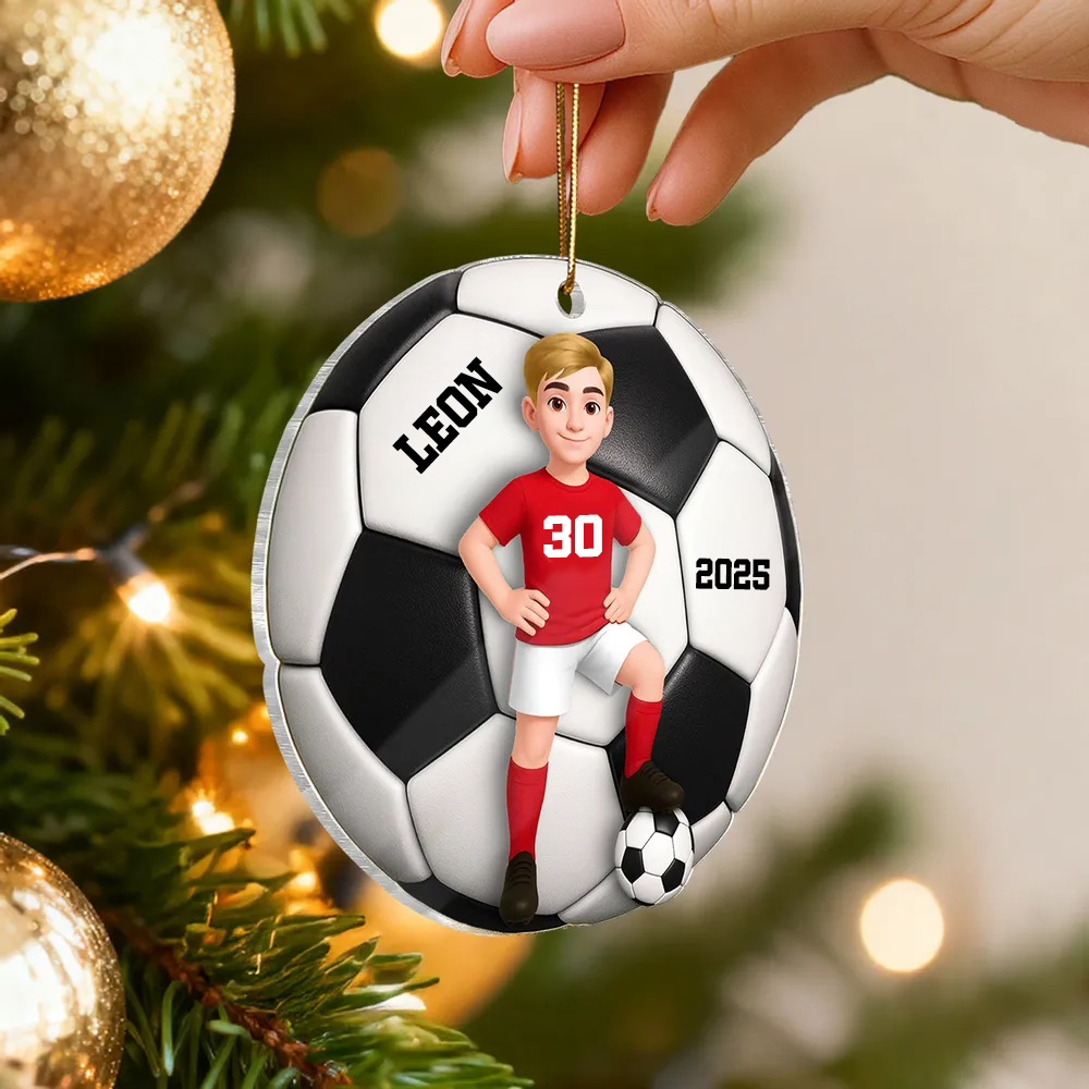 Personalisierter Acrylanhänger mit Fußballkind Geschenk für Junge und Mädchen
