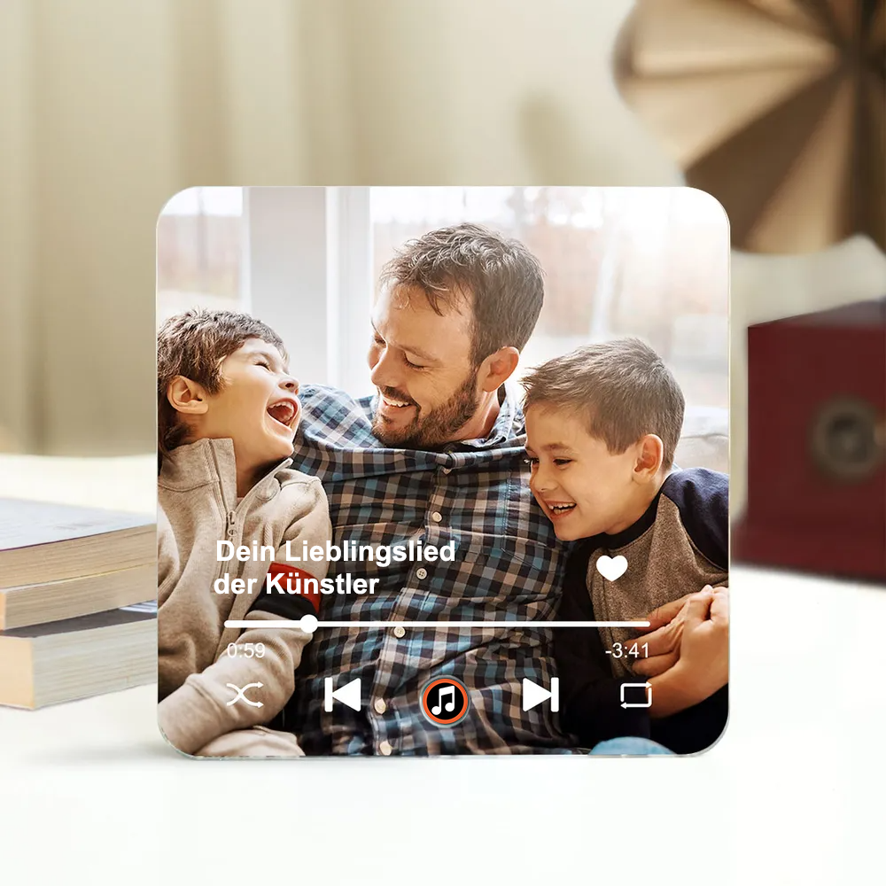 Musik-Acryl-Magneten mit Foto und Lied Geschenk für Familie