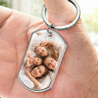 Hand in Hand - Personalisierter Foto-Edelstahl-Schlüsselanhänger mit Expoxidharz Geschenk für Mama und Oma