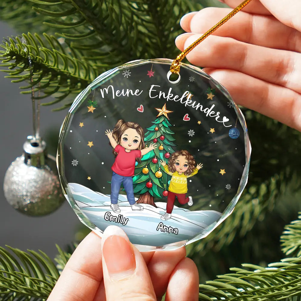 Personalisierter Glasanhänger Christbaumschmuk für Oma und Opa