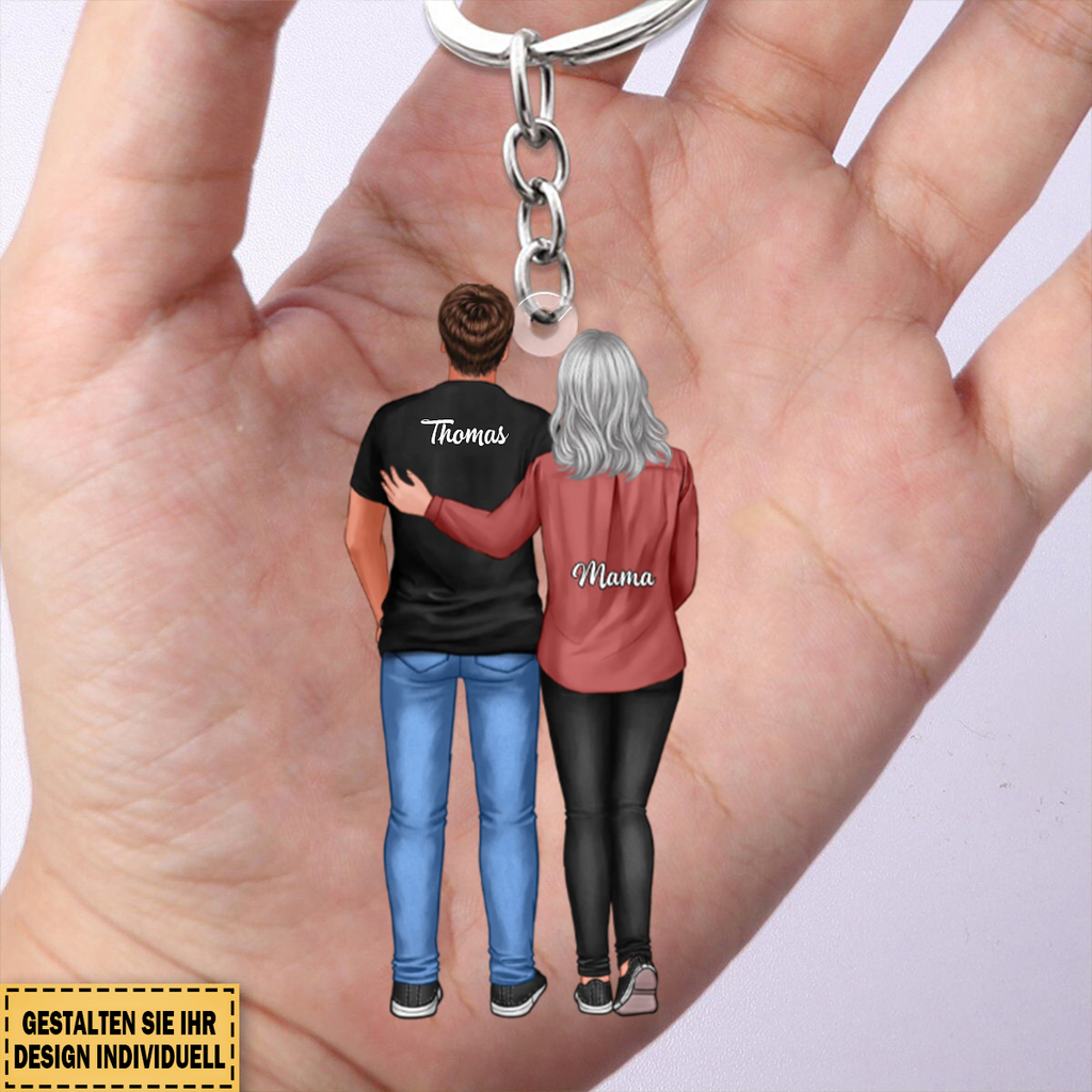 Mama und Sohn-Acryl Schlüsselanhänger mit Namen