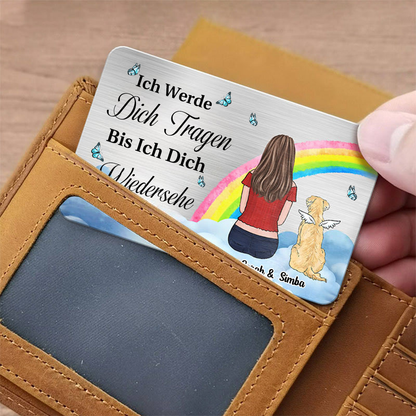 Personalisierte Brieftasche-Karte Haustierbesitzer mit Hund Trauergeschenk
