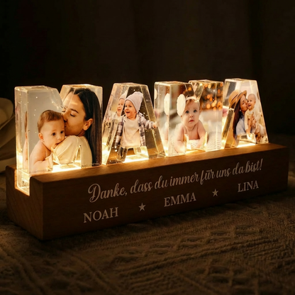 MAMA, OMA, PAPA, OPA-Personalisierte LED-Nachtlicht mit Fotos und Text